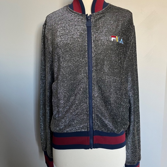 Barney's limited Edition‎ Dazzle Casual Sparkly Active Shimmer Jacket Bomber M - Picture 10 of 13